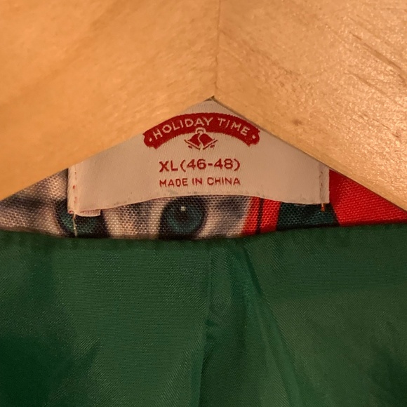 Christmas Cats on Skis with Reindeer 2 Button Blazer - Mens Size XL (46-48) - Picture 3 of 5